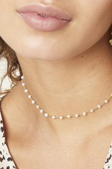 Kette Chain of Pearls Goldfarbe Vergoldet h5 Bild3